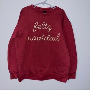 Art Class Red Feliz Navidad Sweatshirt Youth M